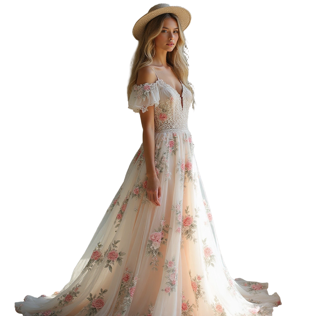 Elegant Floral Gown